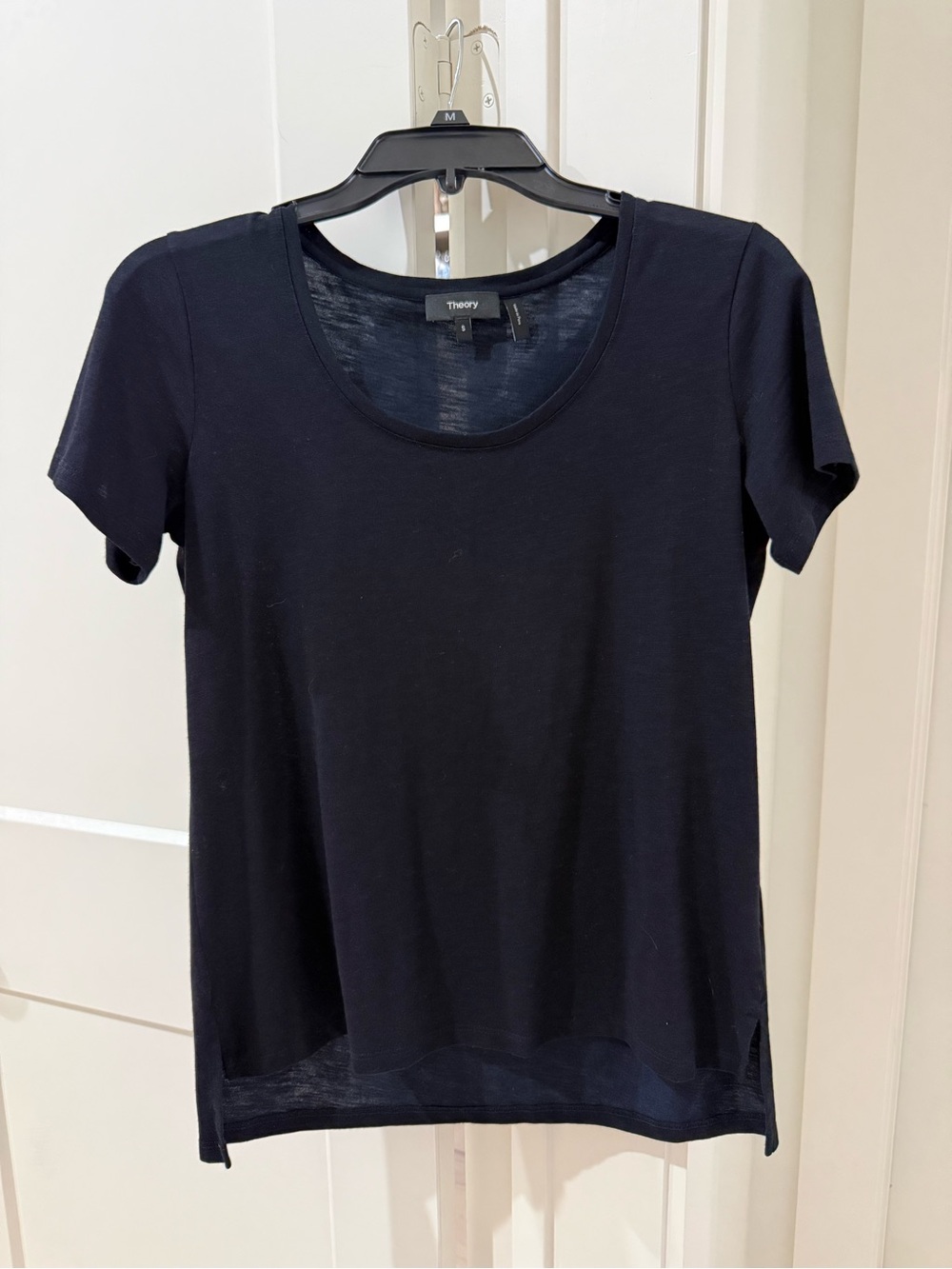 Theory black Short Sleeve Scoop Neck Tee